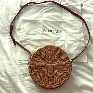 Aritzia Auxiliary Provence Wicker Bag Brown/Black